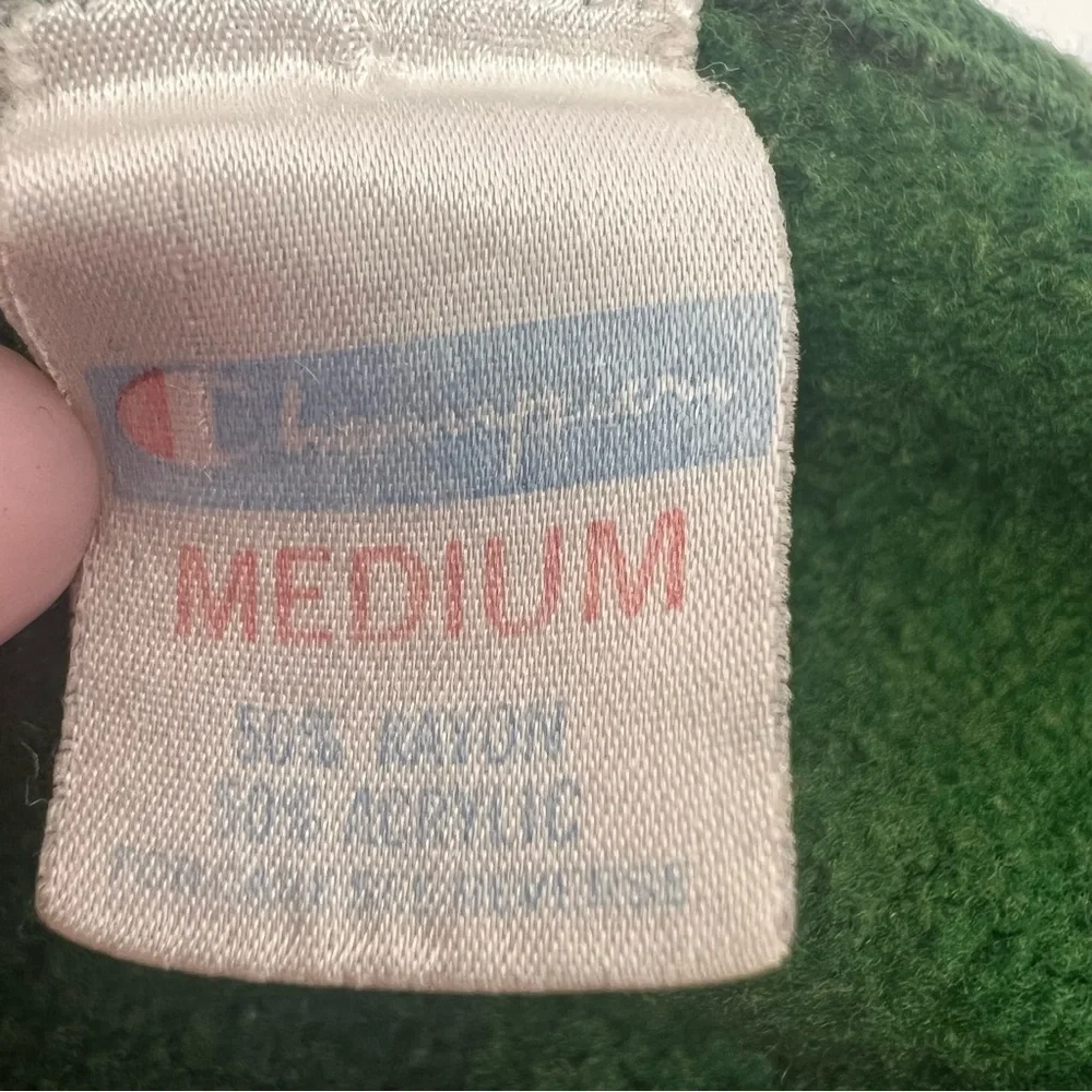 Vintage‎ Champion Michigan State Sweatshirt Medium Green V-Neck USA Made